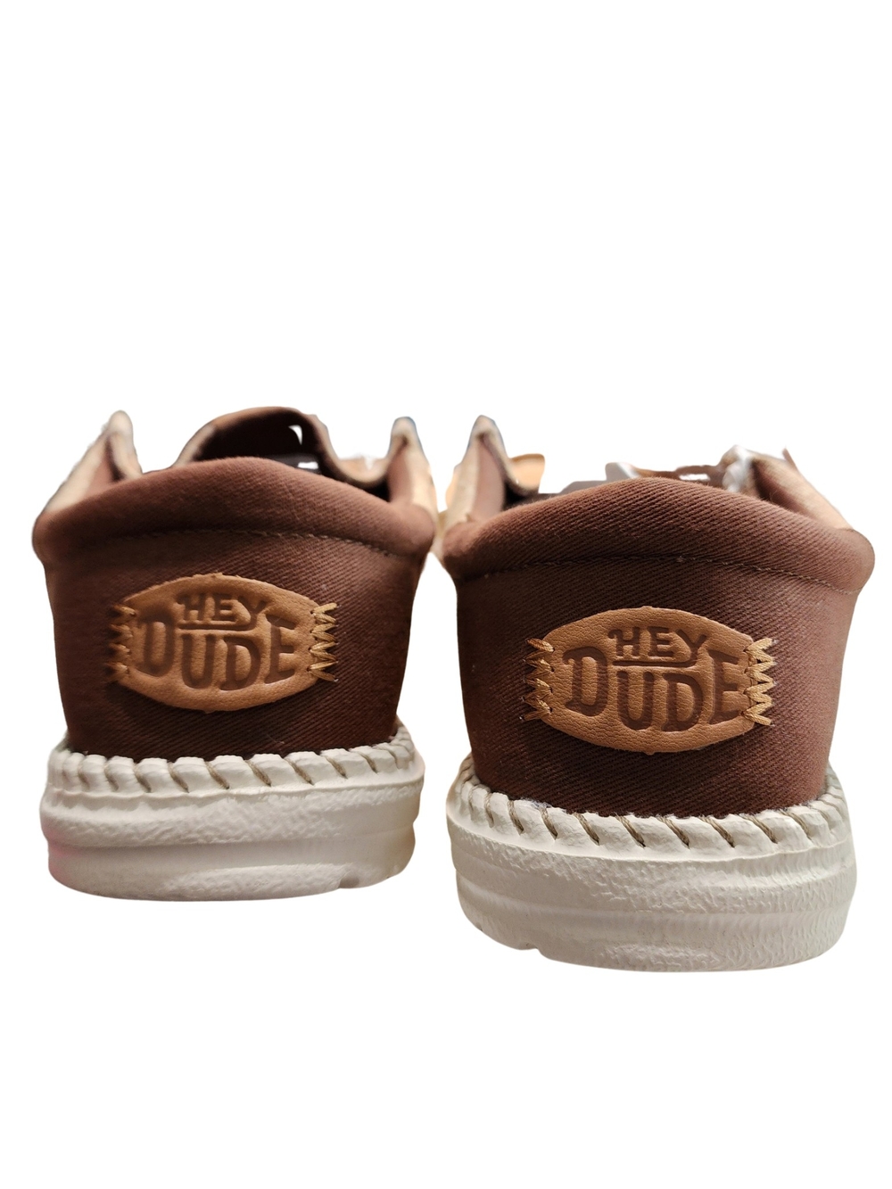 NWT HEYDUDE Men’s Wally Funk Block Print Macaroon Brown Size 9 - Picture 2 of 4